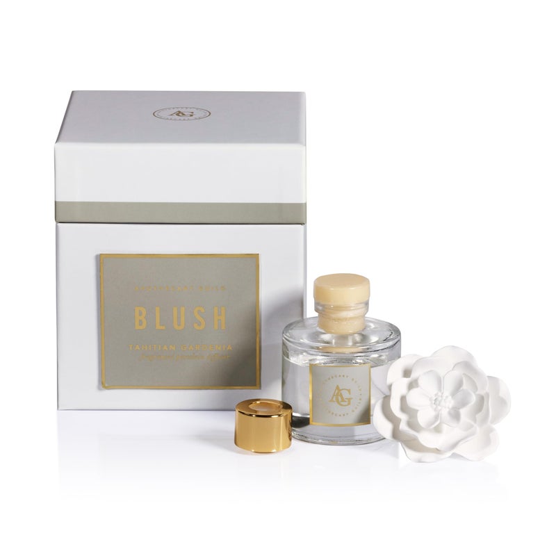Zodax Grand Casablanca Porcelain Oil Diffuser (1.69 oz, Tahitian Gardenia Blush) - Image 2